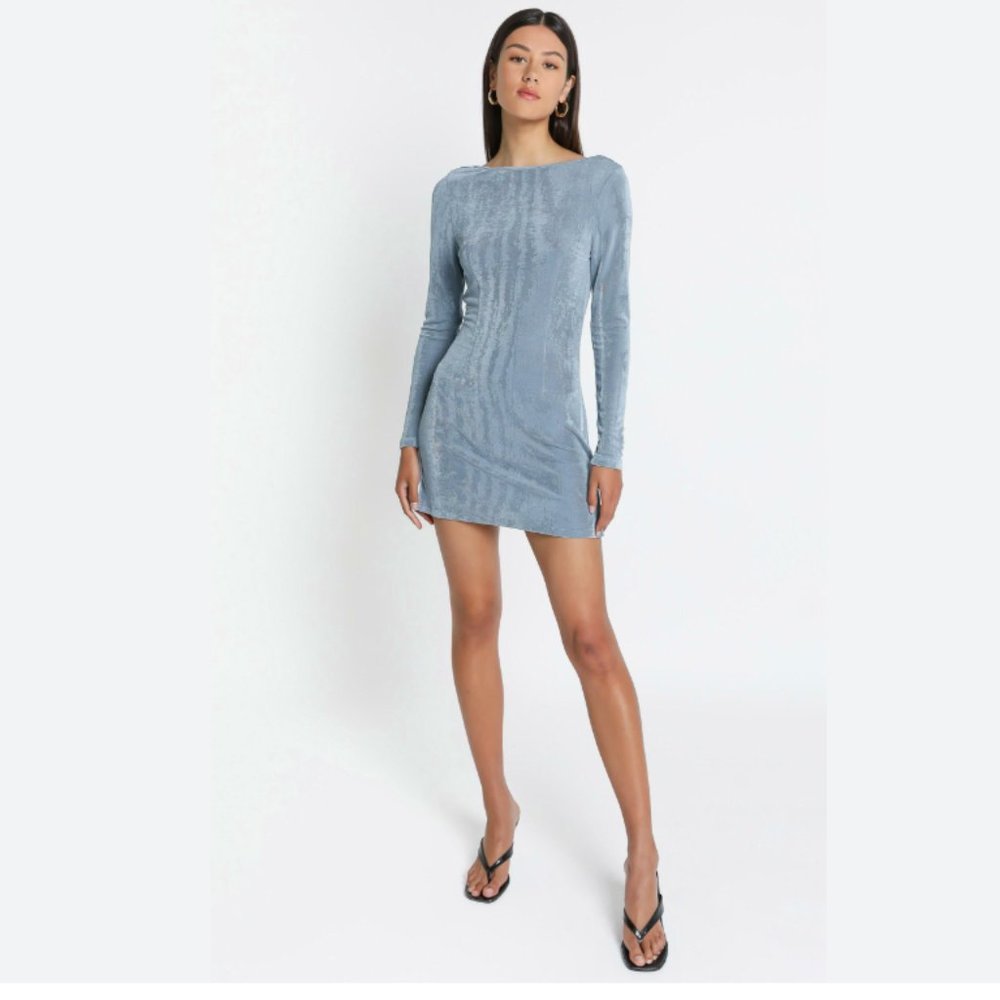 Montana Mini Dress Dusty Blue